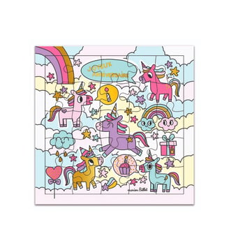 Carte Puzzle Licornes Arc-En-Ciel - Cartesdart - Multicolore