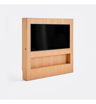 Meuble TV mural, en plaqué chêne, avec 1 niche - La Redoute Interieurs - Chêne
