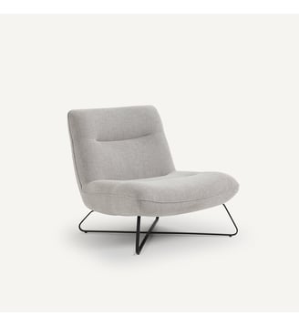 Fauteuil tissu natté chiné - AM.PM - Gris clair
