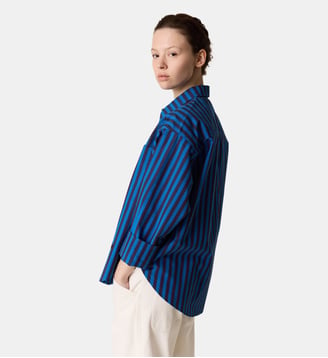 Chemise droite Conan rayée en coton bio Leon & Harper