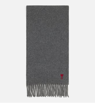 Echarpe unisexe en laine Ami de Coeur - AMI Paris - Gris carbone