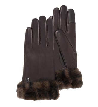Gants tactiles en cuir d'agneau pleine fleur - doublés chaud - Isotoner - Léopard