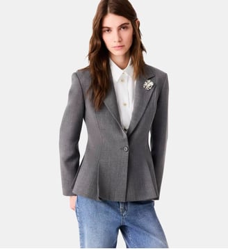 Veste tailleur courte cintrée - Maje - Gris
