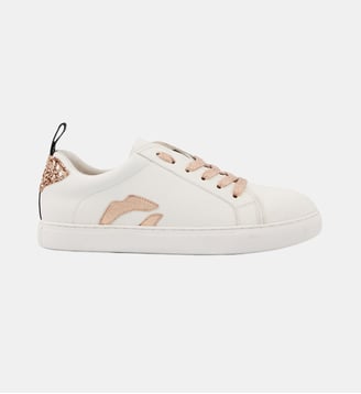 Baskets En Cuir Betty Metalic  Lace - Bons Baisers - Blanc