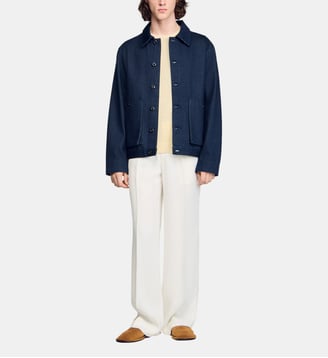 Blouson worker en denim - Sandro - Marine