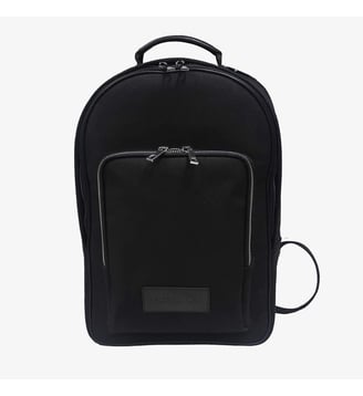 Sac à dos en cuir et toile canvas noir Seattle - Serge Blanco - Noir