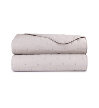 Couvre lit en satin - Yves Delorme - Loutre