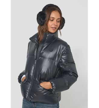 Doudoune oversize courte Kimberly shiny - Jott - Noir