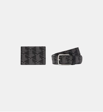 Coffret ceinture et porte-cartes The Blend - Lacoste - Noir