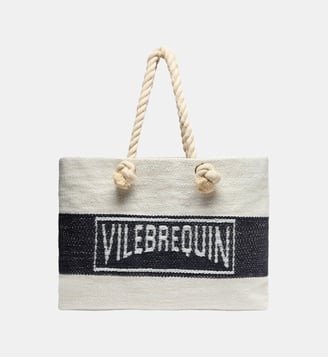 Sac de plage en coton tissé Vilebrequin - Vilebrequin - Bleu marine
