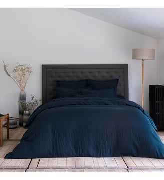 Housse De Couette Lin Lavé Lina - Anne de Solène - Bleu foncé