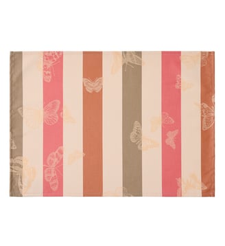 Set de table enduit Enduit Bal des papillons - Le Jacquard Francais - Pêche