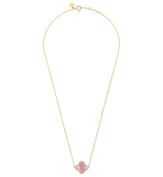 Collier or jaune trêfle guava quartz - Morganne Bello - Or