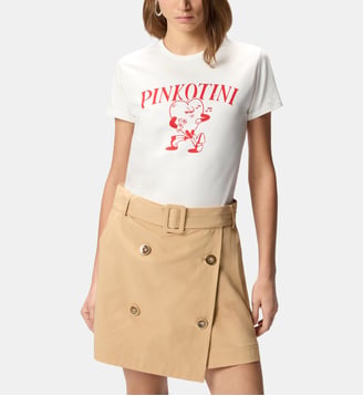 T-shirt à imprimé cœur et pinkotini - Pinko - Blanc et rouge