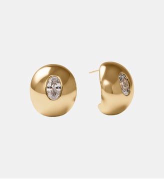 Créoles plaquées or jaune 18 carats avec cristaux - Aristocrazy - Or