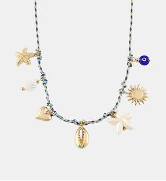 Collier cordon à charms coquillage - Balaboosté - Bleu
