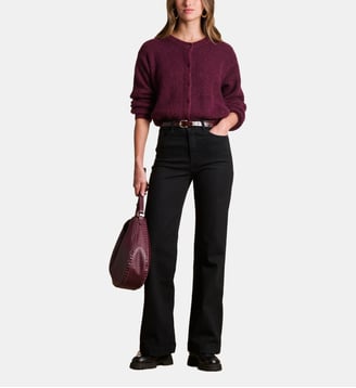 Jean large en coton biologique - La Fée Maraboutée - Dark black