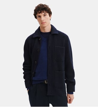 Veste en piqué - Bompard - Marine et charbon