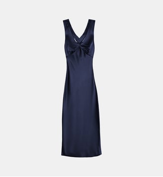 Robe midi ajustée uni ROSILY - La Petite Etoile - Marine