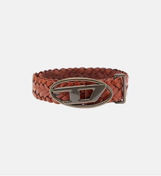 Ceinture en cuir tressé de 4 cm - Diesel - Marron