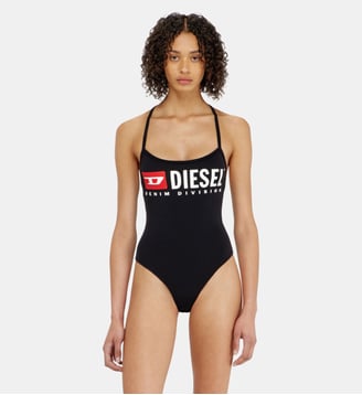 Body en coton avec bretelles dos nageur - Diesel - Noir