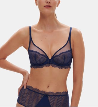 Soutien-gorge avec armatures décolleté plongeant - Midnight - Simone Pérèle - Bleu
