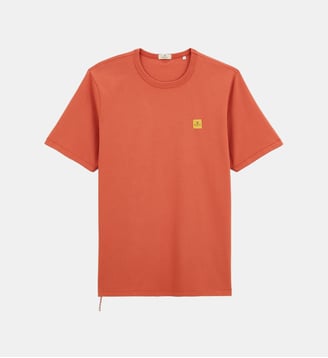 T-shirt col rond en jersey de coton imprimé dos - Serge Blanco - Rouille