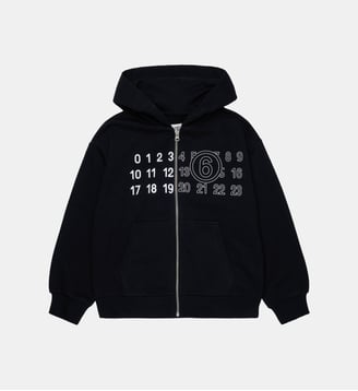 Sweat zippé avec logo - MM6 Maison Margiela - Noir