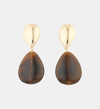 Boucles d'oreilles pendentif goutte en résine marron - Balaboosté - Marron