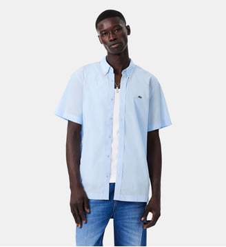 Chemise popeline légère regular fit - Lacoste - Bleu clair