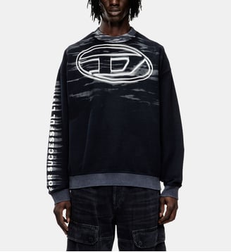 Sweat en coton avec imprimé Oval D - Diesel - Bleu foncé