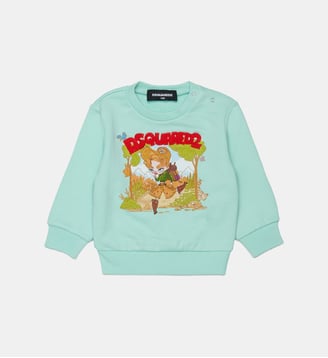 Sweat-shirt col rond avec logo - Dsquared2 - Vert d'eau