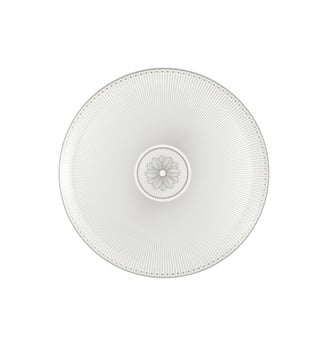 Plat à tarte en porcelaine finition Platine - MALMAISON IMPÉRIALE - Christofle - Blanc