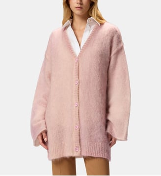 Cardigan long boutonné - Pinko - Rose