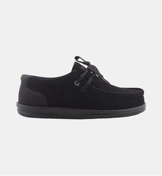 Chaussures bateau Saint Jean en suède - Serge Blanco - Noir