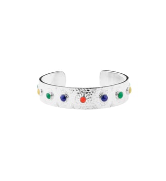 Bracelet manchette à perles - Hipanema - Argenté