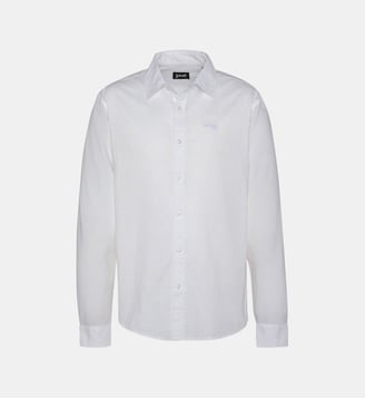 Chemise coton/lin à manches longues - Schott - Blanc