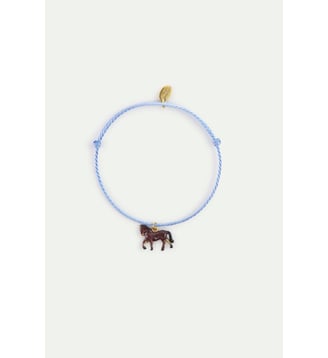 Bracelet corde bleue cheval - Les Néréides - Marron