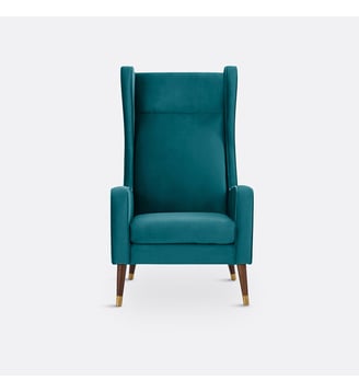 Fauteuil XXL, en velours - La Redoute Interieurs - Bleu canard