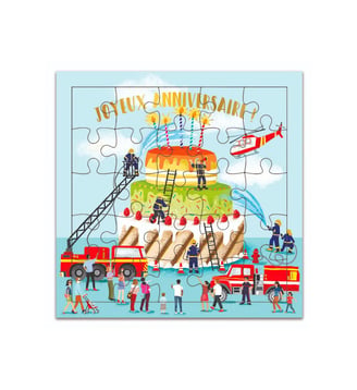 Carte Puzzle Pompiers - Cartesdart - Multicolore