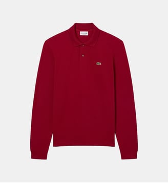 Polo droit coton piqué - Lacoste - Bordeaux foncé