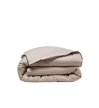 Housse De Couette  Lin lavé légèrement froissé - Madura - Ficelle et bourdon noir