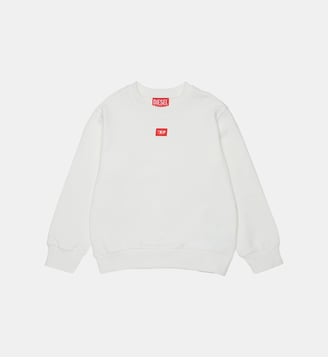 Sweat-shirt à col rond avec logo - Diesel Kids - Blanc cassé