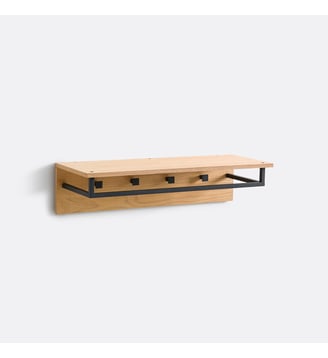 Porte-manteau métal acier et plaqué chêne Alvan - La Redoute Interieurs - Plaqué chêne