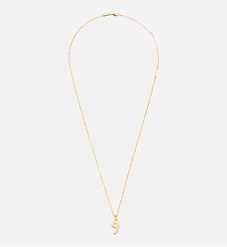 Collier Martelé Doré Pendentif "9" unisexe en Laiton - AMI Paris - Or