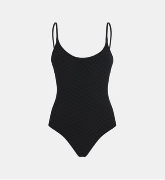 Maillot de bain une pièce Jacquard Chevron - Vilebrequin - Noir
