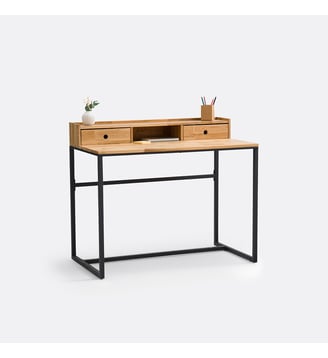 Bureau chêne et plaqué, avec petite réhausse La Redoute Interieurs