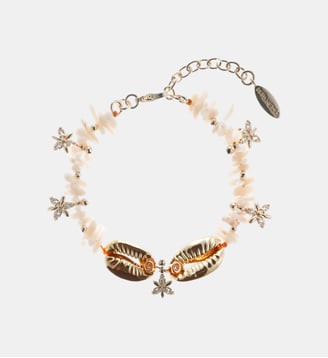 Bracelet perles réglable avec coquillages et pampilles KIKORI - Hipanema - Blanc