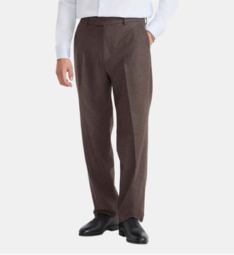 pantalon de costume en tweed - Agnès b. - Marron poivre
