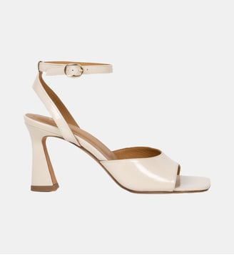 Sandales à Talon Piper Cuir Verni Froissé - Bobbies - Chantilly